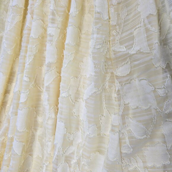 Yellow Embroidered Midi Dress With Spaghetti Straps & Sweetheart Neckline - Picture 3 of 9